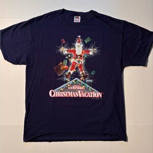 Vtg National Lampoons Christmas Vacation Holiday Movie Promo Y2K T-shirt Large